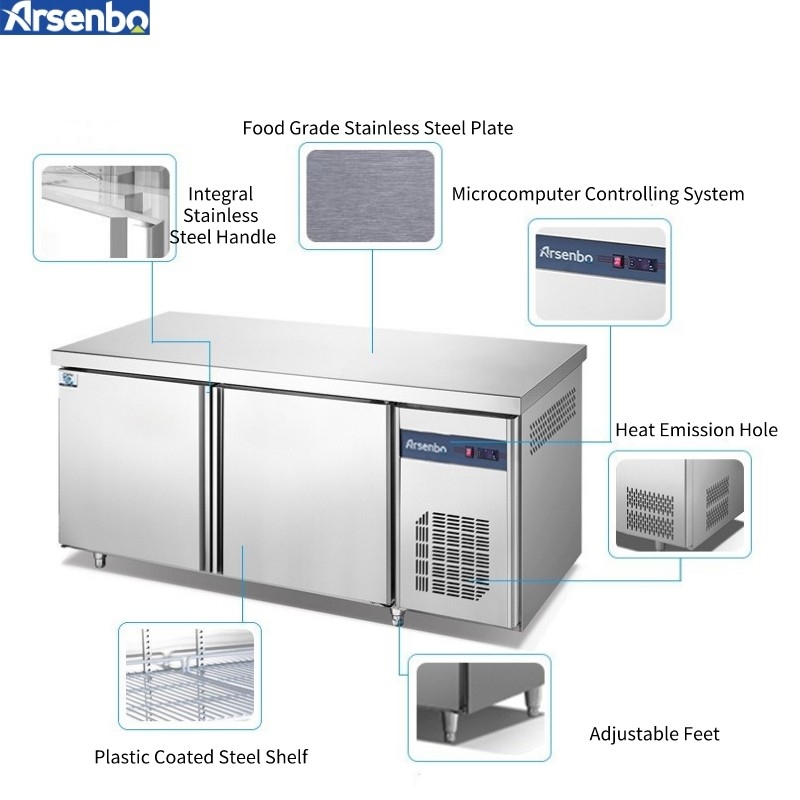 Antiwear 260L Under Counter Refrigerators Anticorrosive Stainless Steel
