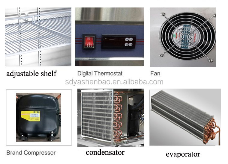 Antiwear 260L Under Counter Refrigerators Anticorrosive Stainless Steel