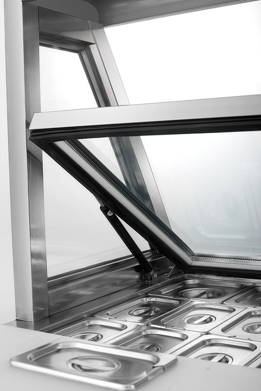 Anticorrosive SS304 Two Door Prep Fridge , 220V Stainless Steel Pizza Prep Table