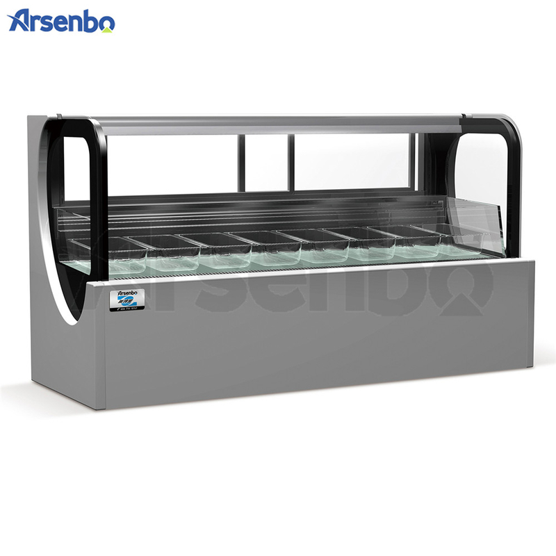 White 650L Ice Cream Scoop Display Freezer , Freestanding Commercial Gelato Freezer
