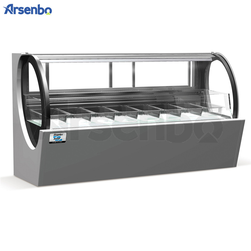 White 650L Ice Cream Scoop Display Freezer , Freestanding Commercial Gelato Freezer