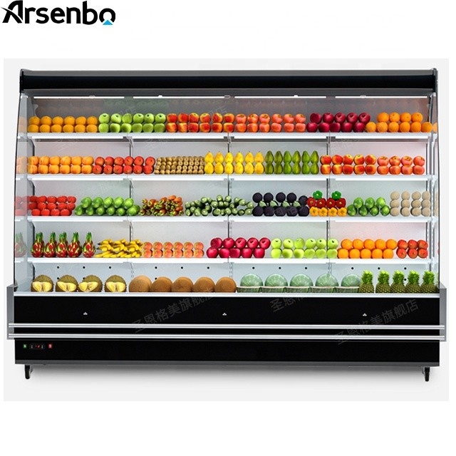 Durable Vertical Open Chiller Display , 220V Multideck Refrigerated Display Cabinets