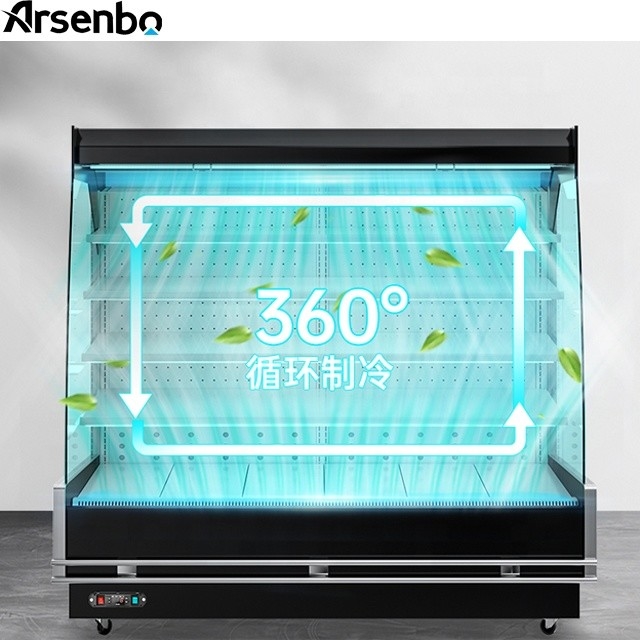 Durable Vertical Open Chiller Display , 220V Multideck Refrigerated Display Cabinets