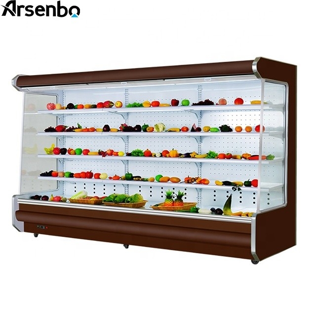 Durable Vertical Open Chiller Display , 220V Multideck Refrigerated Display Cabinets