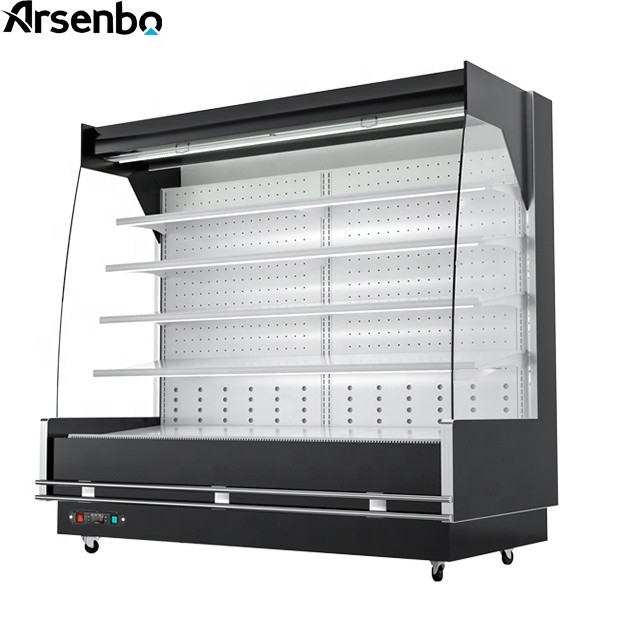 Durable Vertical Open Chiller Display , 220V Multideck Refrigerated Display Cabinets